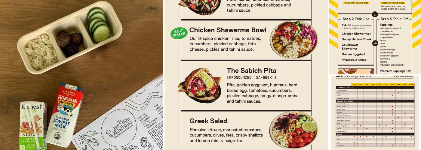taïm mediterranean kitchen Menu