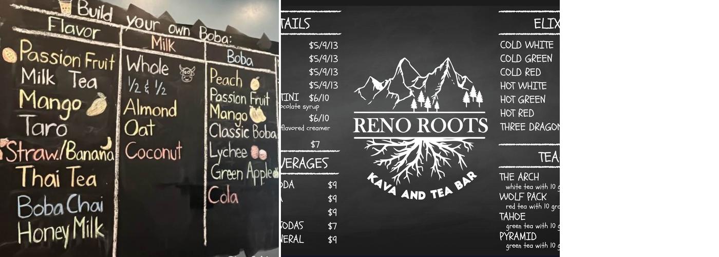 Reno Roots Kava Bar Menu