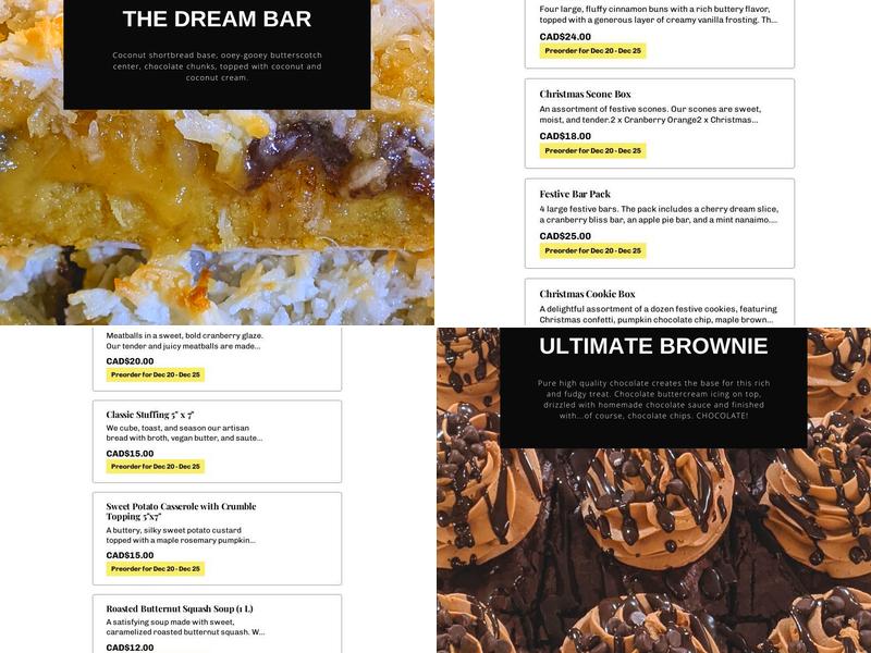 Shine Baking Co. Menu