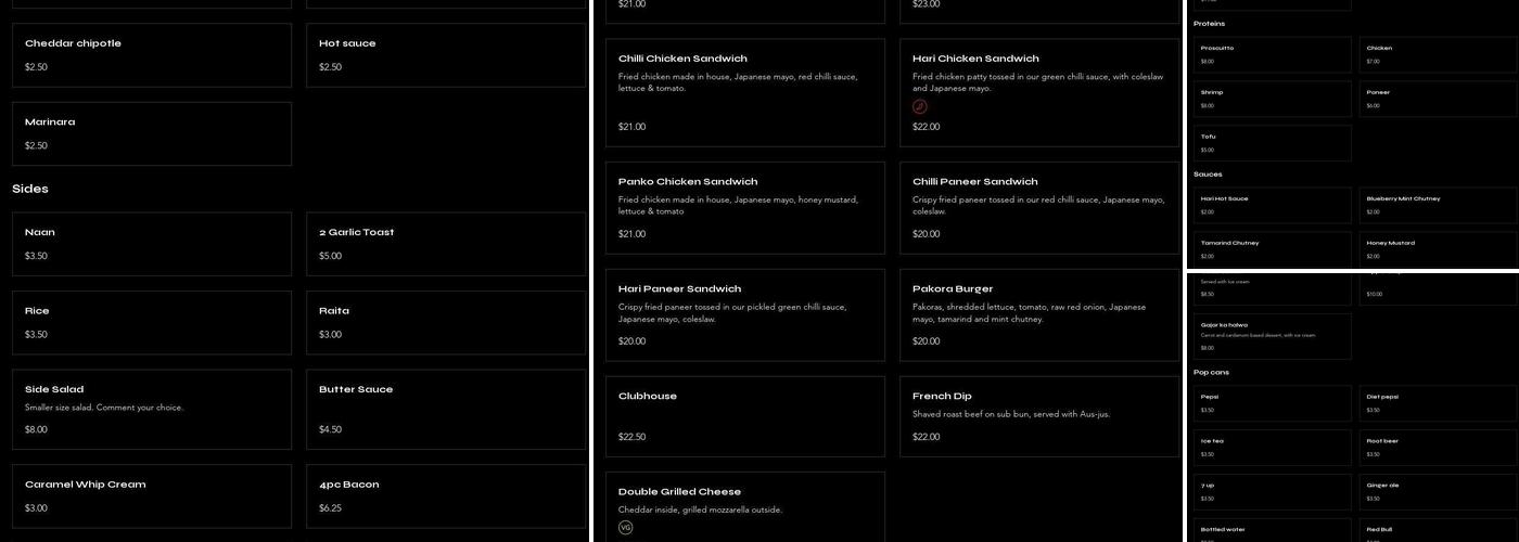 OM Pizza Bar Cafe Menu