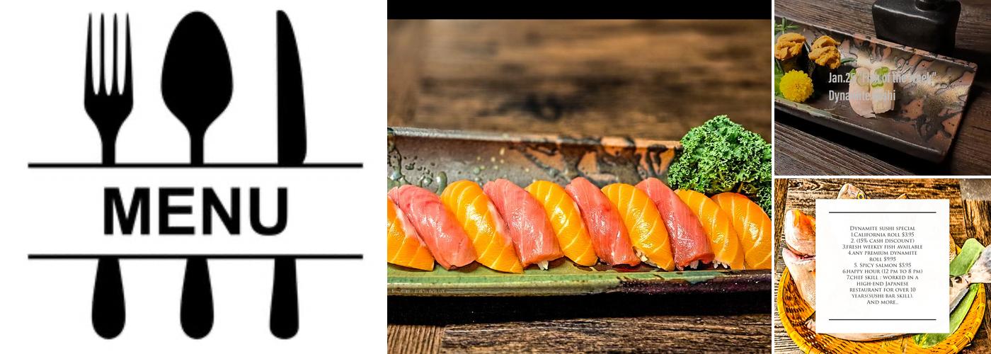 Dynamite Sushi Menu