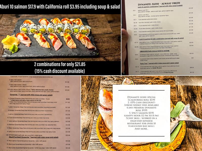 Dynamite Sushi Menu