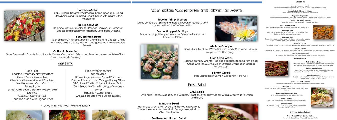 Big City Catering Menu