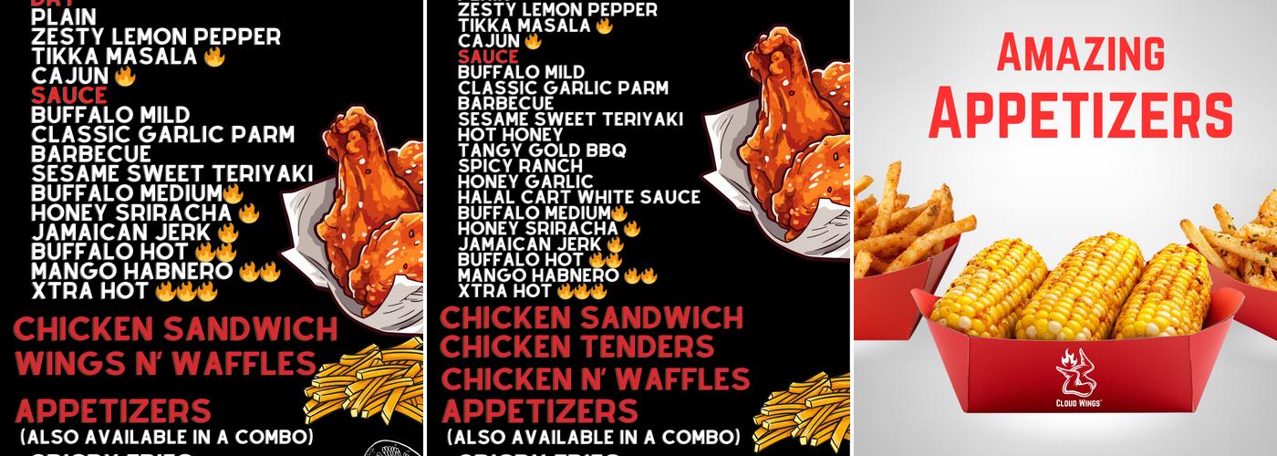 Cloud Wings Menu