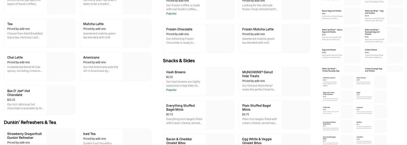 Dunkin' Menu