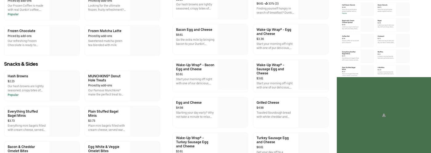 Dunkin' Menu