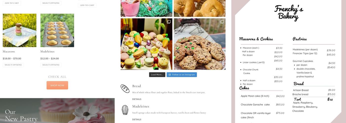 Frenchy's Baked Goods NY- Home based Menu