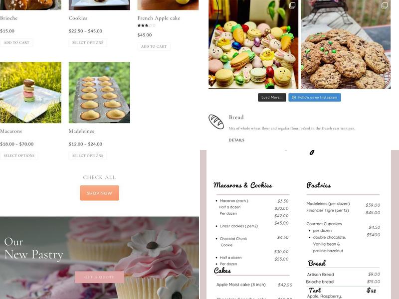 Frenchy's Baked Goods NY- Home based Menu