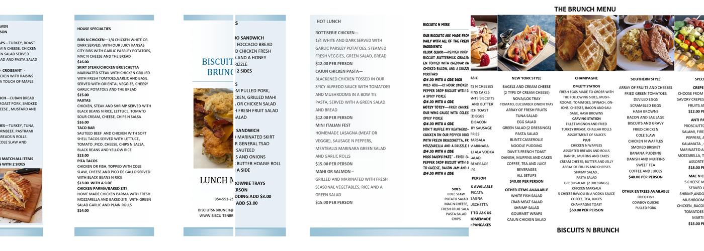 BISCUITS N BRUNCH Menu