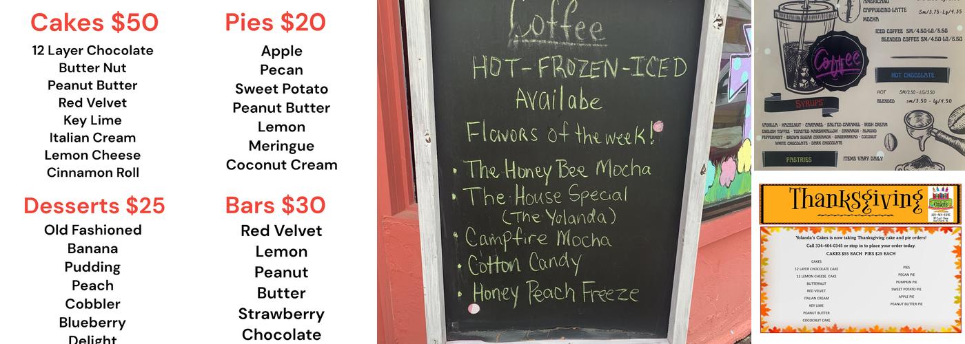 Yolanda's Cakes Menu