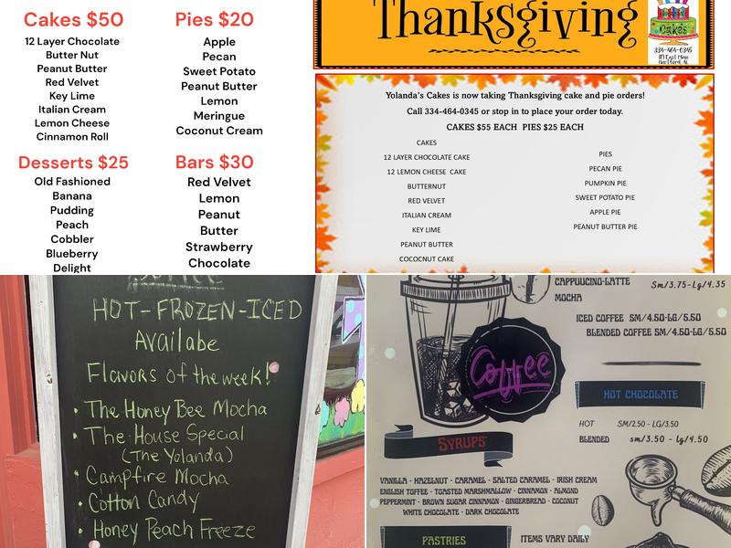 Yolanda's Cakes Menu