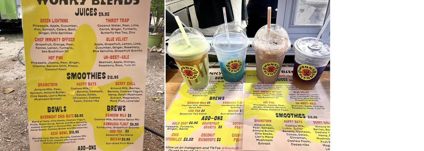 Wonky Blends Menu