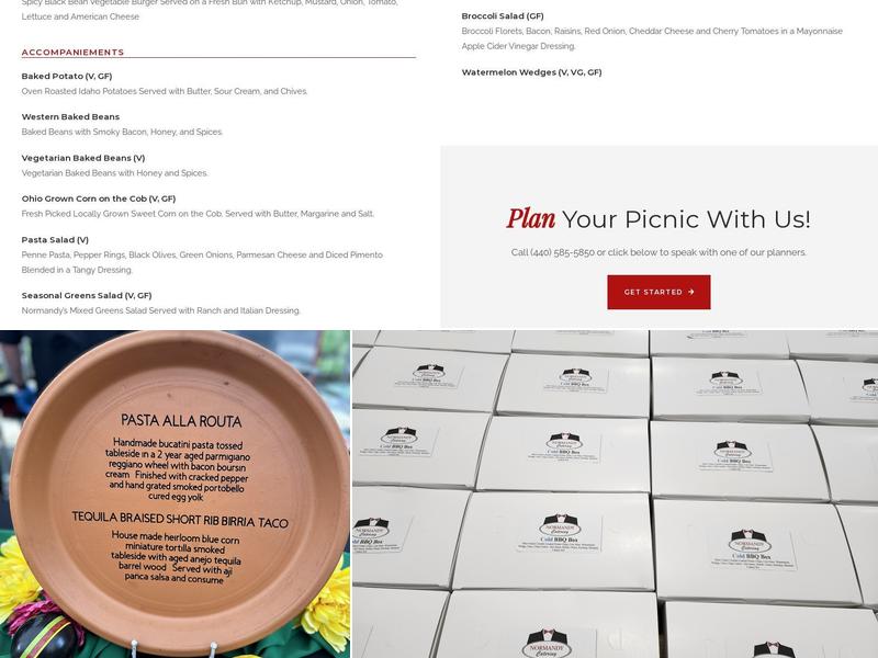 Normandy Catering Menu