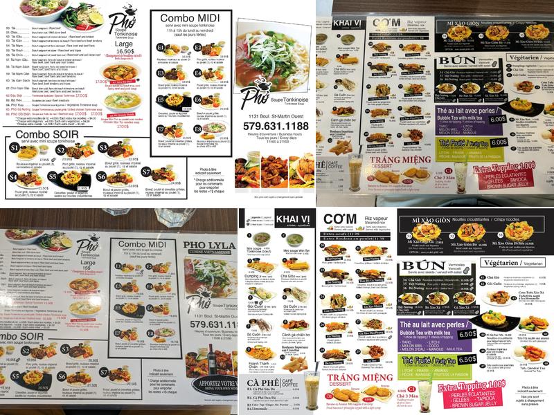 Pho Lyla Menu