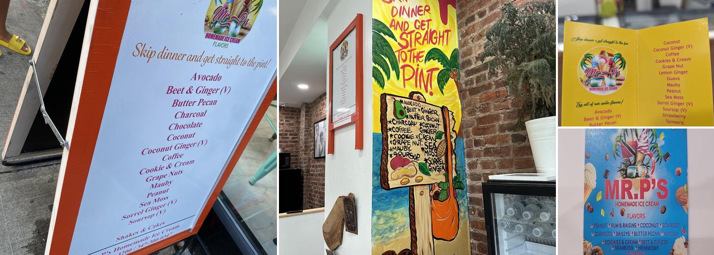 Mr P's Homemade Ice Cream Menu