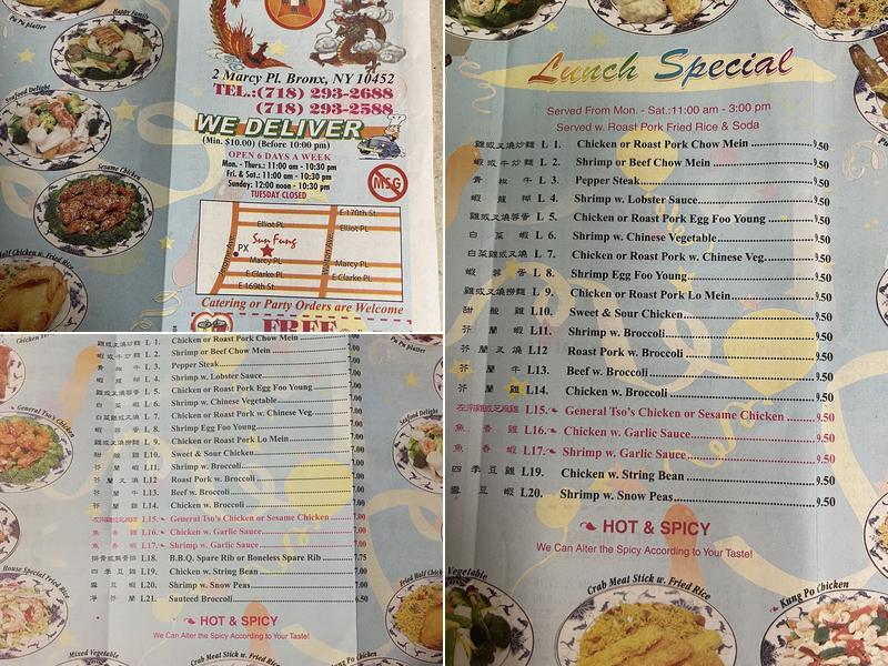 Sun Fung Menu
