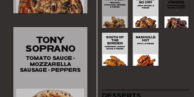 Jojo's Brick Oven Pizzeria Menu