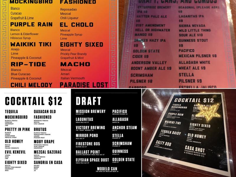 Tequila Mockingbird Menu