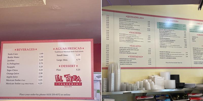 El Tepa Taqueria Menu