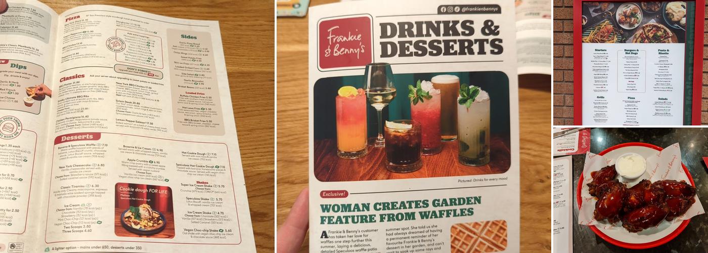 Frankie & Benny's Menu