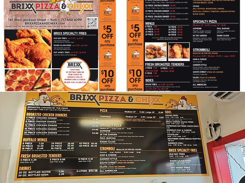 Brixx Pizza and Chixx Menu