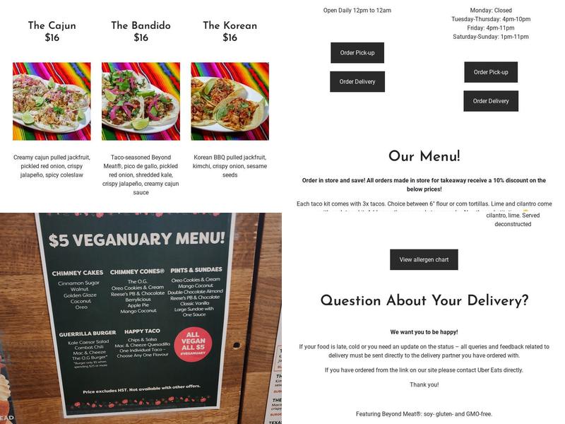 Happy Taco (located inside Eva's Original) Menu