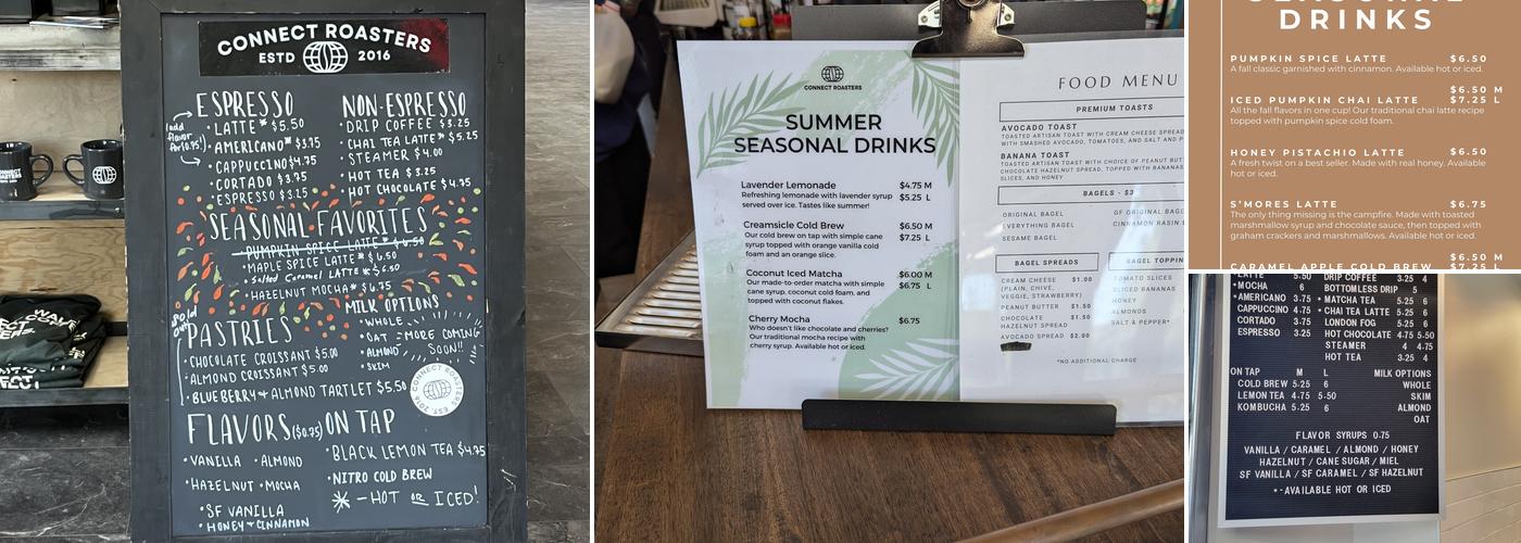 Connect Roasters Menu
