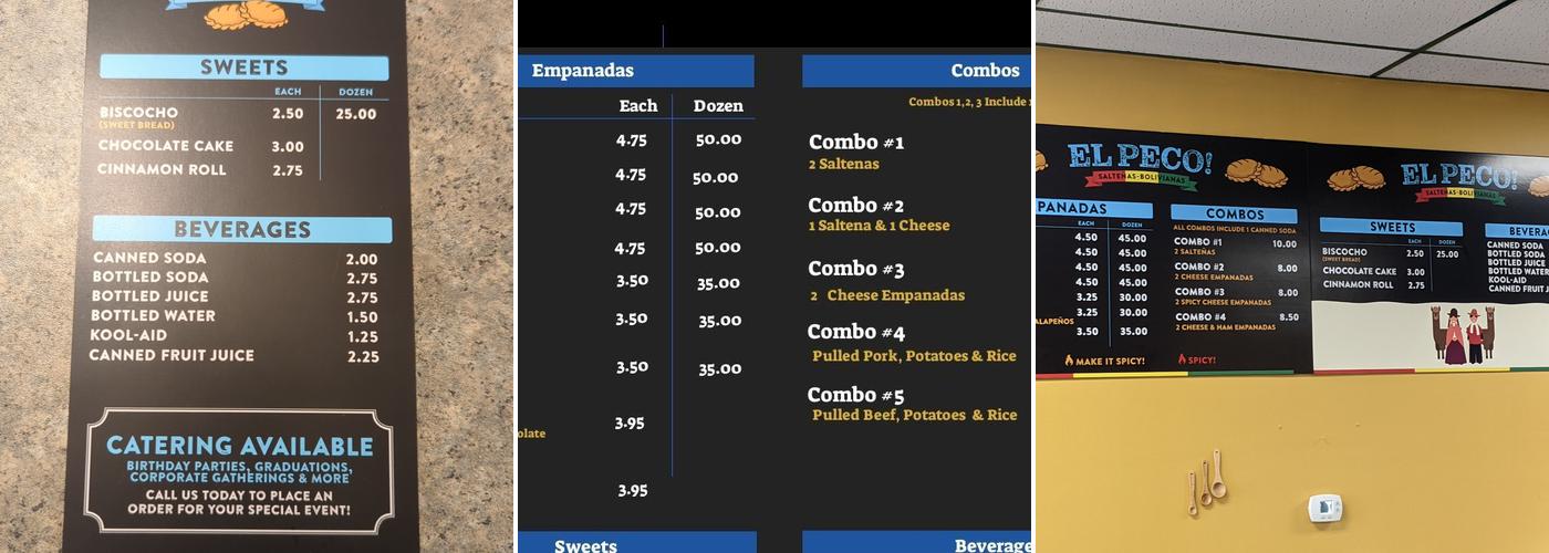 El Peco Menu