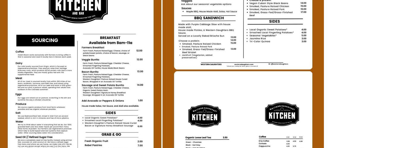Western Daughters Kitchen Menu