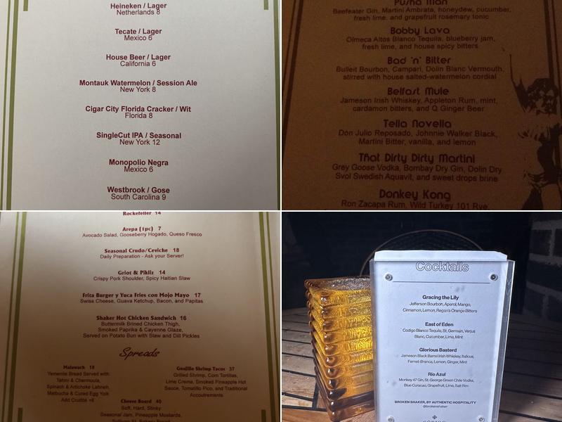 Broken Shaker at Freehand New York Menu