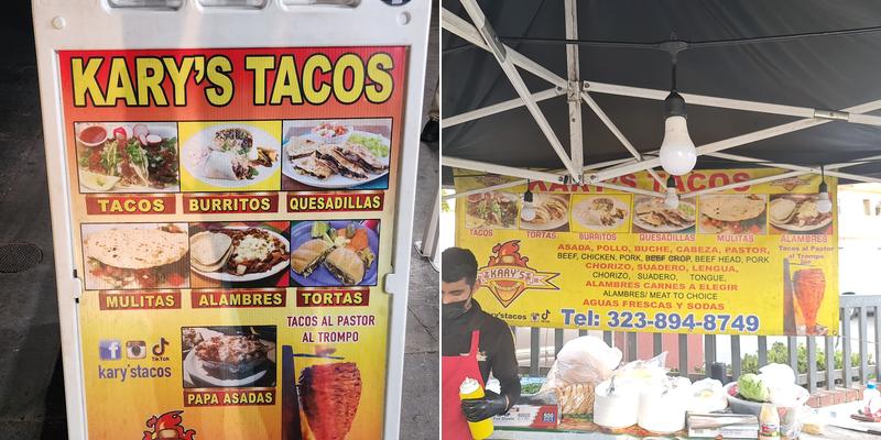 Kary's tacos Menu