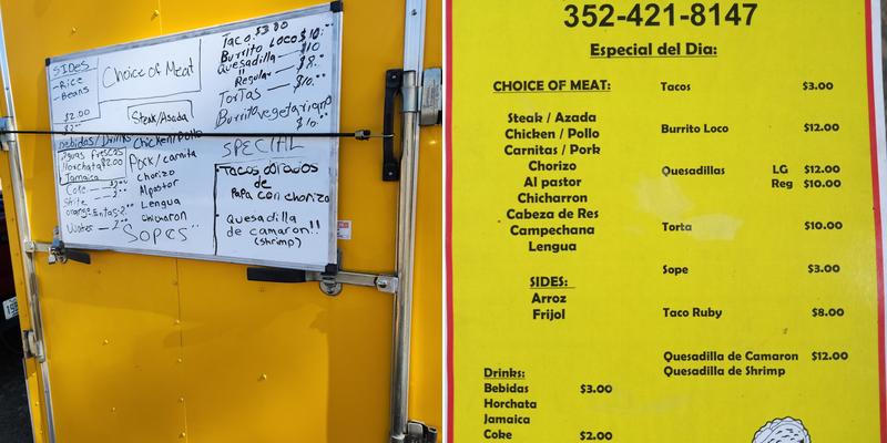 Taqueria Ruby Menu
