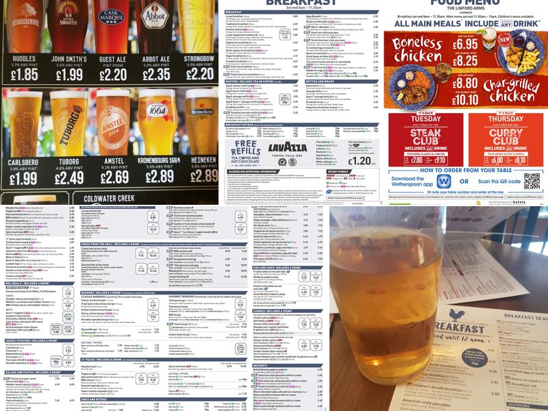 The Linford Arms - JD Wetherspoon Menu