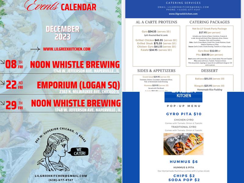 Lil Greek Kitchen Catering Services Menu