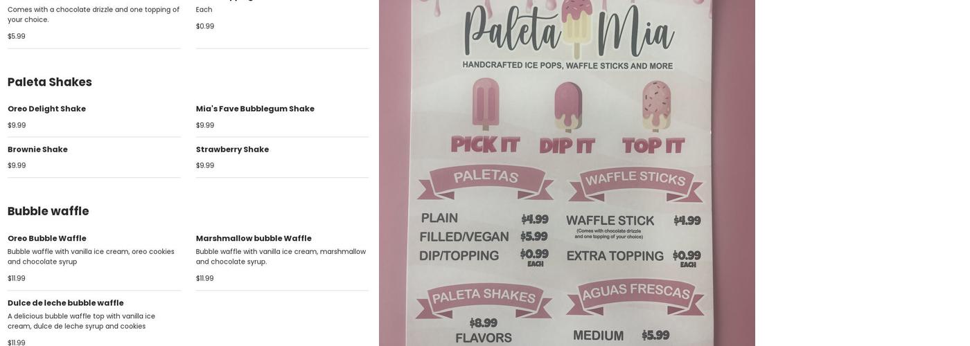 Paleta Mia Icepops Menu