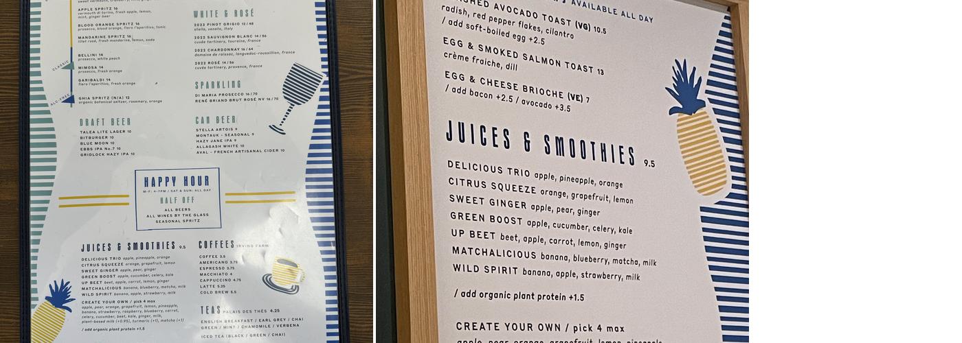 Tartinery Café - Bar | Olympic Tower Menu