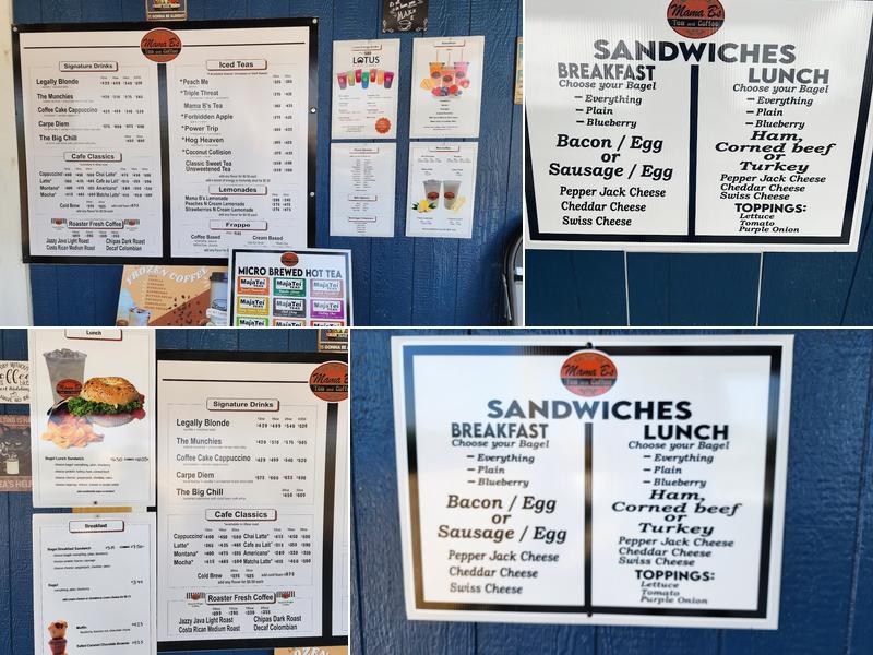 Mama B's Tea and Coffee Menu