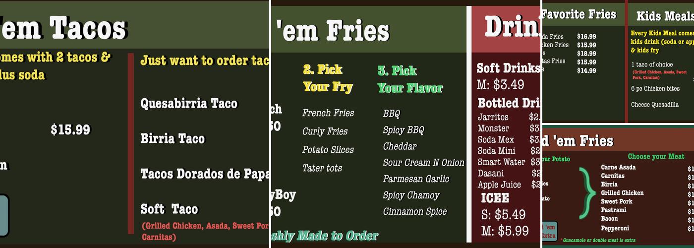 Couch Potato Menu