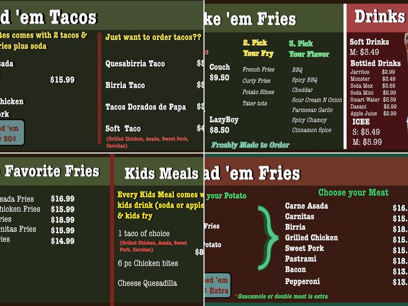 Couch Potato Menu