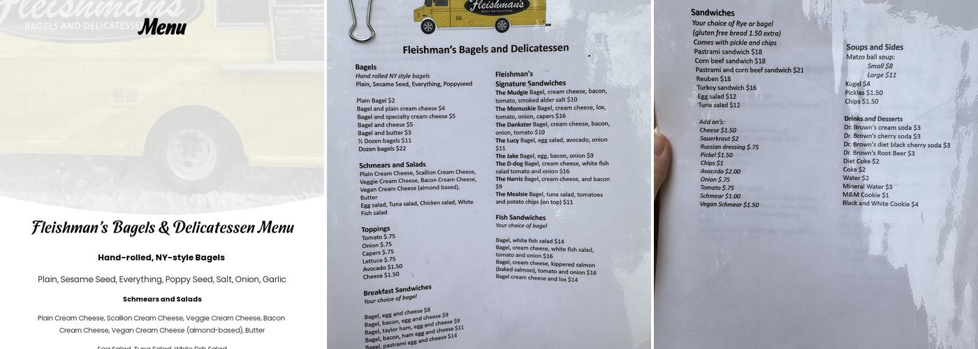 Fleishman's Bagel and Delicatessen Menu