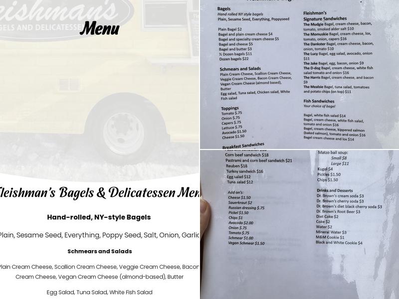 Fleishman's Bagel and Delicatessen Menu