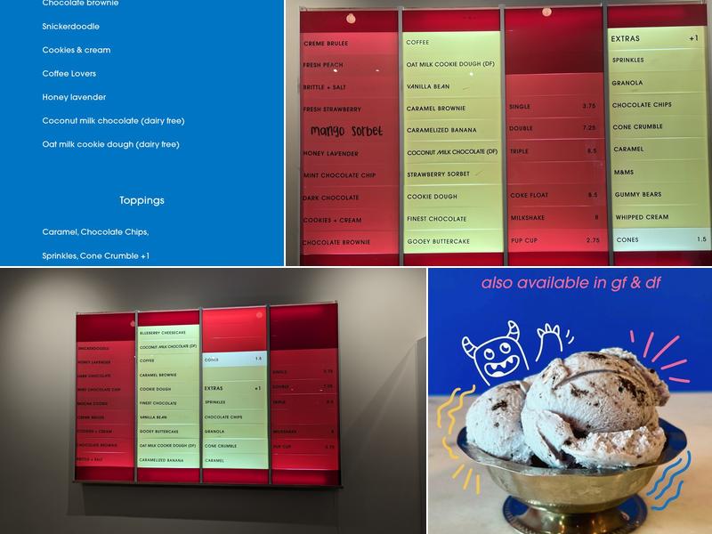 Moonshot Creamery Menu