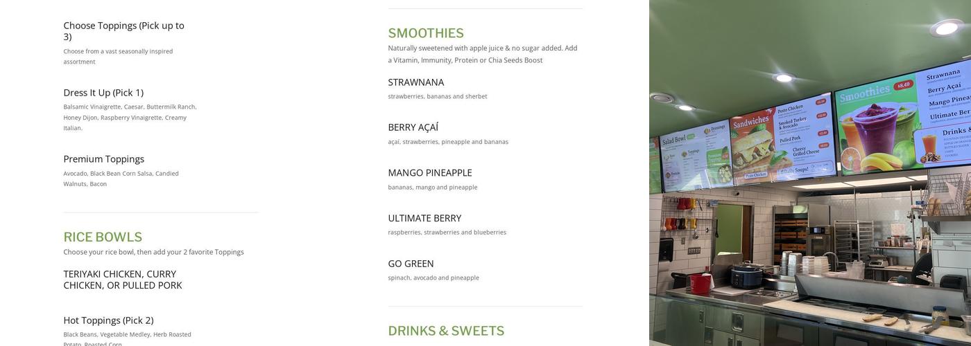 Fresh Bowl Kitchen Menu