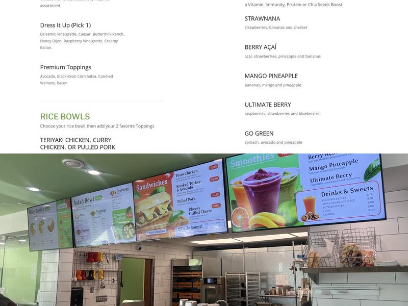 Fresh Bowl Kitchen Menu