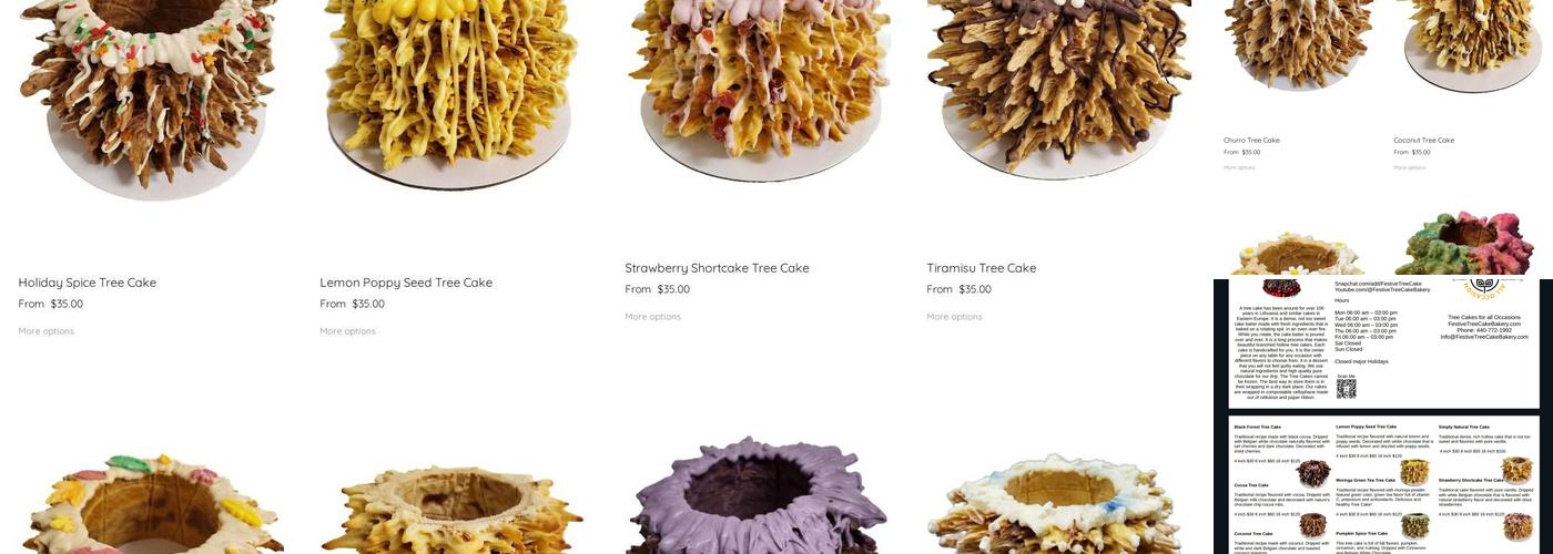 Festive Tree Cake Bakery Menu