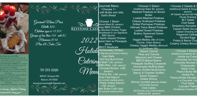Keystone Catering LLC Menu