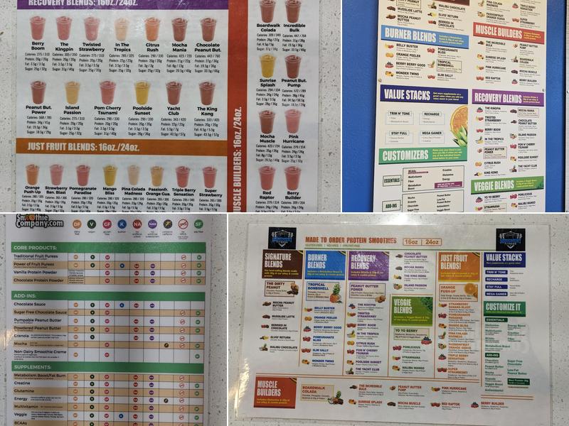 Paradise Smoothies Menu