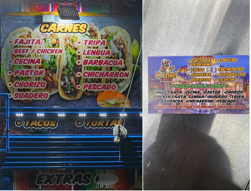 Taqueria yaestas! Menu