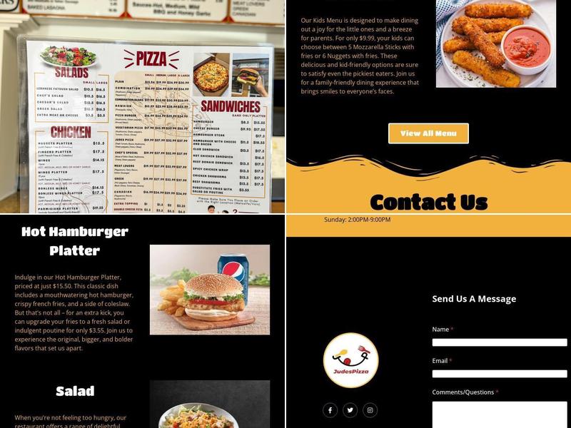 Jude's Pizza - Metcalfe Menu