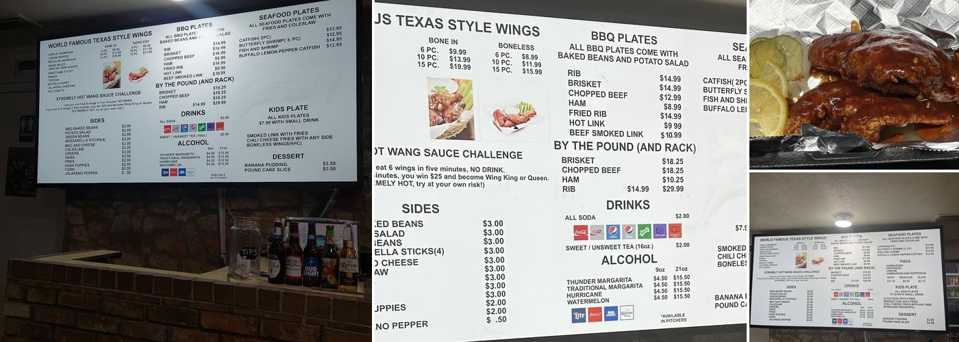 Wangs and Thangs Menu